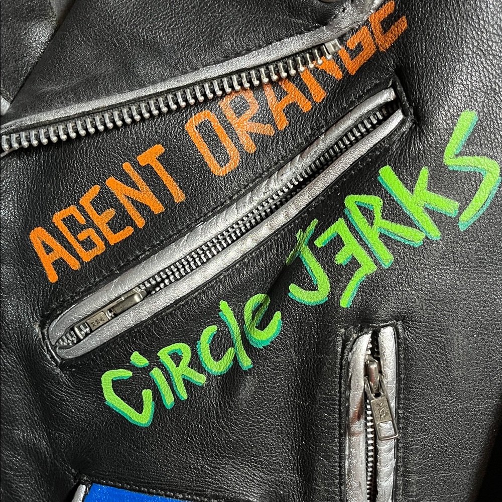 Vintage Custom Painted Punk Band Wilson Leather Jacket - Picture 4 of 11